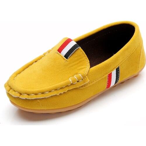 Autumn Kids Flock PU Leather Casual Shoes Boys Loafers Boys Girls Slip-on Soft Breathable Shoes All Sizes 21-36