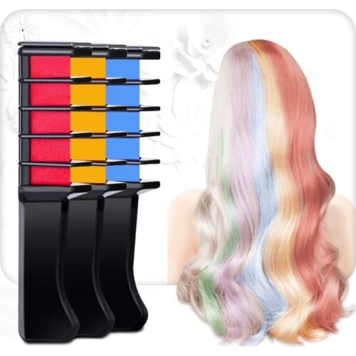 9 Colors Hair Dye Comb Kits Non-toxic Mini One-time Disposable Hair Chalk Temporary Party Cosplay Salon Hair Color Wax TSLM1