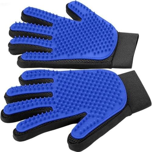 Dog Pet Grooming Gloves Silicone Cat Brush Comb Hair Removal Gloves Dog Bath Cleaning Supplies Animal Comb