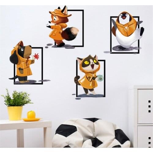 Hot Cartoon little squirrel photo frame wall sticker bedroom wall decoration art mural kids room decoration