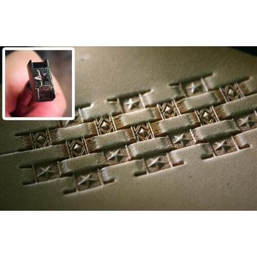 Advanced steel straw mat Pentagram pattern Hand-work unique design leather working tools carving punches stamp craft