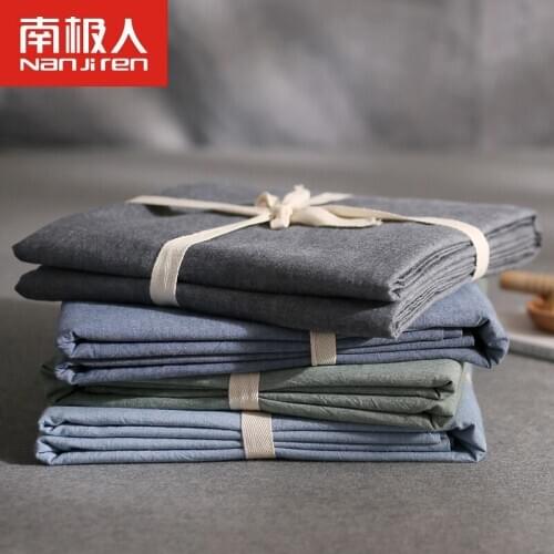 Washed Cotton Bed Sheet One-Piece Pure Cotton Solid Color Single Simple Plain Color All Cotton Quilt