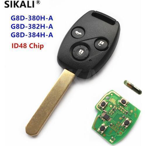 SIKALI Remote Key Suit for Honda for Accord CR-V HR-V Fit City Jazz Odyssey Shuttle Civic Door Lock 3BT + ID48