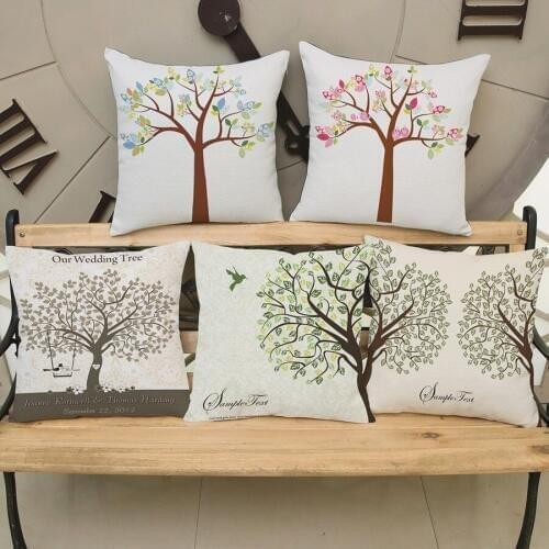 Colorful Season Life Tree Cushion Cover Car Waist Throw Pillow Cover 18*18 inches Pillowcase Home Decor
