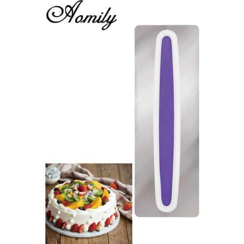 Aomily DIY Cake Plastic Steel Spatulas Decorating Birthday Cake Scrapers Pastry Cutter Bakeware Home Mousse Baking Decorating