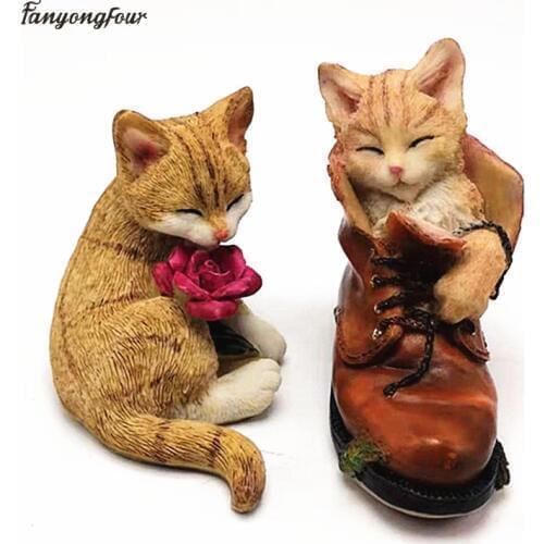 3D leather shoes cat silicone mold DIY chocolate candy pudding silicone mold candle gypsum soap mold cake decoration tools