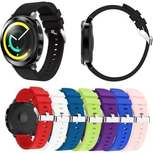 Silicone Rubber Band 20mm Soft Comfortable Adjustable Replacement Sport Strap for Samsung Gear Sport SM-R600 / Gear S2 Classic