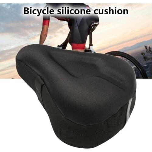 1 Set Silicone Bicycle Saddle Cover Wear-resistant Rear Reflective Strip Non-slip Bicycle Seat Cover for Cycling