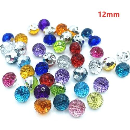 U PICK Mixed Colors 12mm 100pcs Acrylic Buttons Austria faceted Crystal Glass button Beads Loose Round Beads DIY Crafts