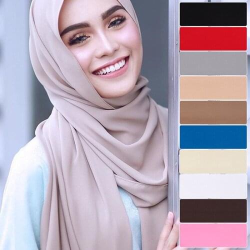 Teramila Summer Solid Breathable Thin Tulle Cloth Chiffon Fabric For Hijab Dress Sewing Scarf Scarves Shawls Headscarf Material