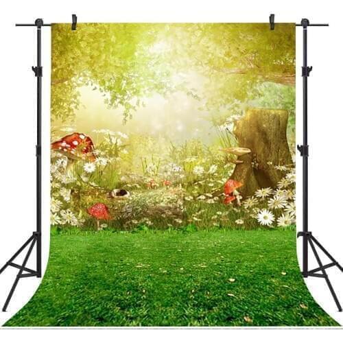 Spring floral background for photo studio green grass leaves backdorp for photography studio fantasy newborn baby portrait
