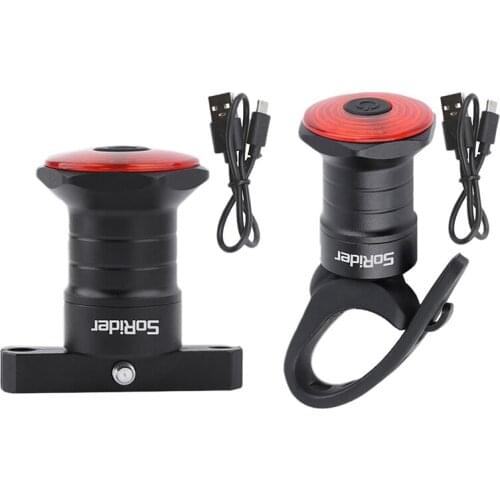 Sorider Bike Brake Sensing Taillight Bicycle Auto Start/Stop Ipx6 Waterproof LED Charging Cycling Rear Light