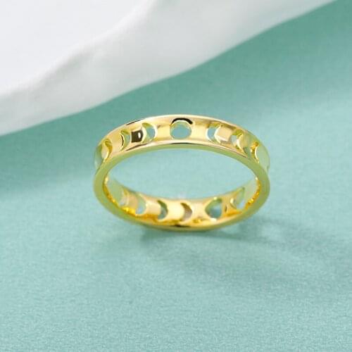 Rings for Women Stainless Steel Hollowed-Out Sun Moon Shape Design Cute Fashion Love Jewelry Couple Girs Rings On Fingers Gift