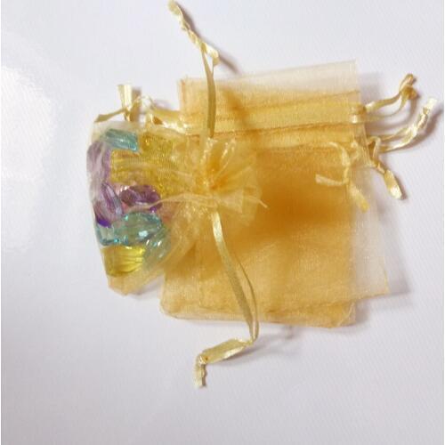 Gold Organza Bag 100pcs Jewelry Packaging Display Jewelry Pouch Gift Bags Wedding Drawstring Bag Woman Gift Storage Display Bags