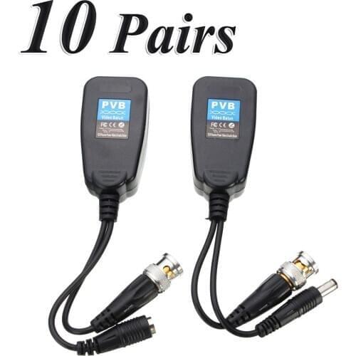 10 Pairs CCTV Coax BNC Video Power Balun Transceiver to CAT5e/6 RJ45 Connector 2020