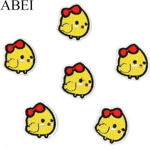 10pcs/lot Iron On Cartoon Cute Yellow Chick Fabric Stickers for Baby Kids Clothing DIY Garment Sewing Patches Jeans Coats Badge