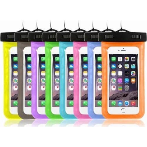 100pcs 6.5 inch Mobile Phone Pouch Waterproof Bag Underwater Dry Case Cover For iphone Canoe Kayak Rafting Camp Swiming Drifting