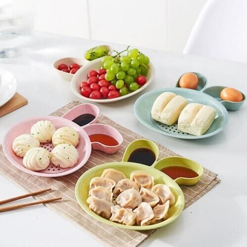 2Pcs Dual-layer Dumpling Food Draining Plate Dipping Saucer Serving Dish Bowl Draining Plate Dipping Saucer Serving Dish Bowl