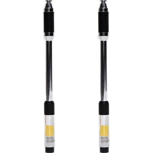 2PCS Harvest RH-770 Telescopic SMA-Male Dual Band 144/430MHz High Gain Antenna For Baofeng UV-5R UV-9R TYT Wouxun Walkie Talkie