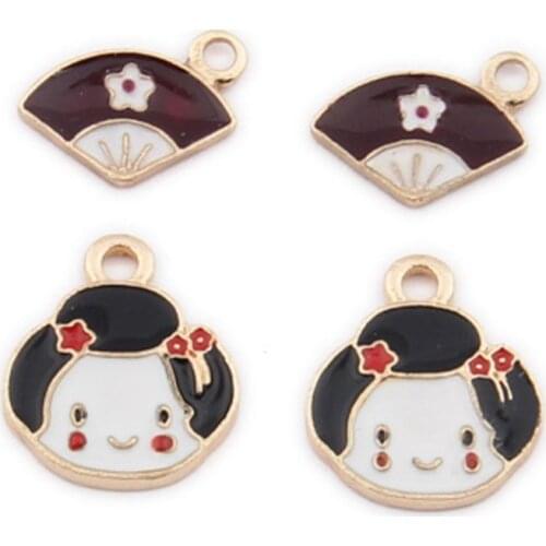 13-17MM 40Pcs Mix Colors Japan Style KC Gold Color Glazing Jewellery Alloy Pendants Jewelry Charms