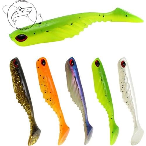 5pcs/set 7cm/2.9g Artificial Rubber Odorless Plastic Soft Worm Bait 3D Eyes Wobblers Glitter Powder Bionic Bait Fishing Lure
