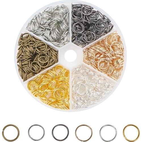 600Pcs 8mm 10mm Iron Jump Rings Round Close but Unsoldered Split Rings for DIY Jewelry Necklace Earrings Making Crafts Materials
