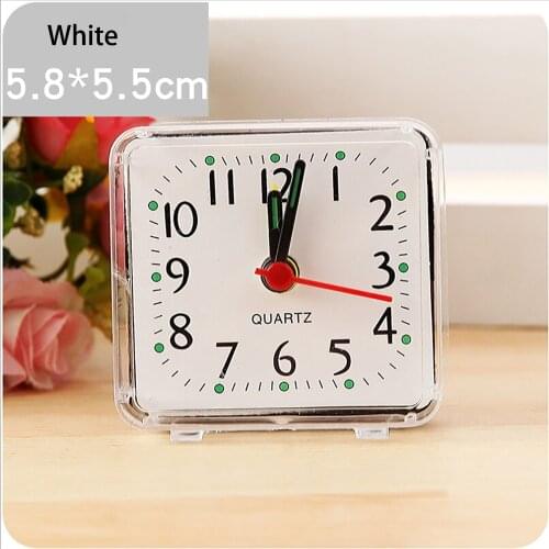 Aimecor Square Small Bed Compact Travel Quartz Beep Clock Fashion bedside lamp batteries music kit alarm Cute Portable 816