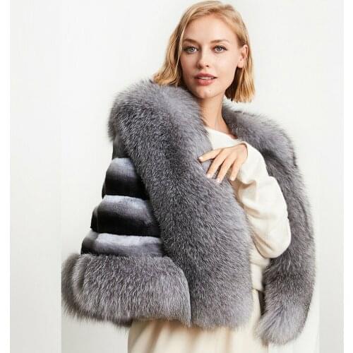Alabling Silver Fox Fur Coats
