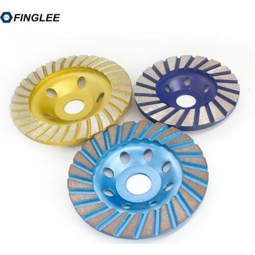 FINGLEE 1Pc 100/115/125mm Spiral-type Segment Diamond Wheel Disc Bowl Grinding Cup Concrete Granite Marble Polishing Pads