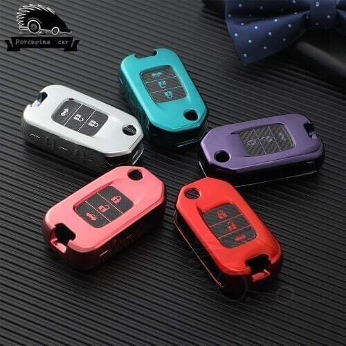 3 Button Carbon fiber TPU Car Key Cover Case For Honda Civic CR-V HR-V Accord Jade Crider Odyssey 2015- 2018 Remote Protector