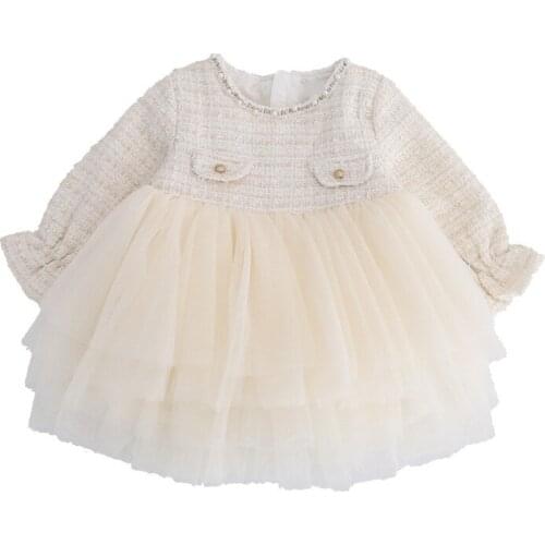 Children Girls Veil Dress Spring autumn Long Sleeve Western Style Baby Korean-style Gauze Fashion dress