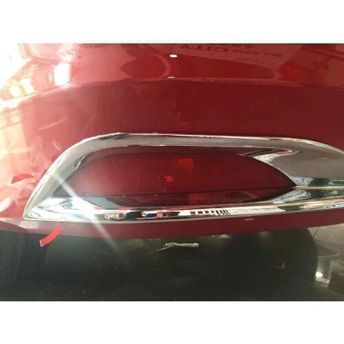For Honda City 2014-2017 ABS Chrome Rear Fog Light Lamp Cover Trim car styling Accessories 2pcs