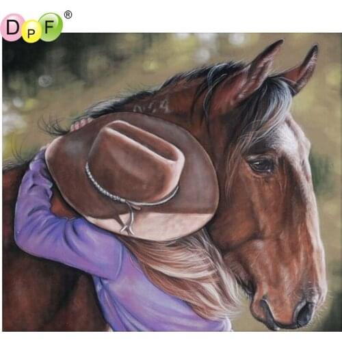 DPF Women and horses 5D square diamond painting cross stitch crafts diamond embroidery home decor wall painting diamond mosaic
