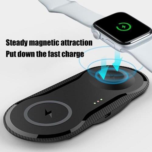 Fast Wireless Charging Double Wireless Charger Dual Fast Charging Dock Station For IPhone Watch Fast Charger Wireless Charging