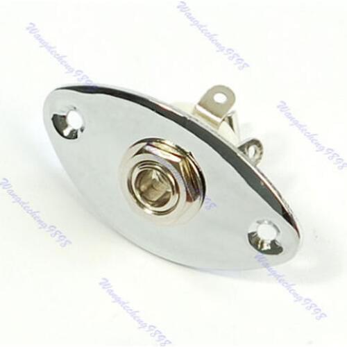 Chrome Output Plate Oval Jackplate w/ Jack For Guitar