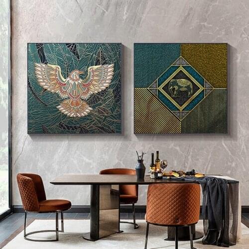 Canvas Painting Animal Wall Art Owl Elephant Deer Posters and Prints Wall Pictures for Living Room Decoration Saudi Home Decor