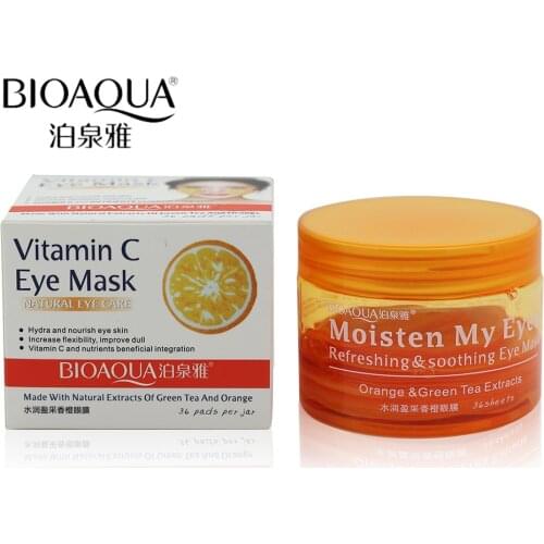 BIOAQUA Brand Eye Mask Orange Vitamin C Skin Care Remove Dark Circle Moisturizing Anti-wrinkle Anti-aging Eye Masks 80g