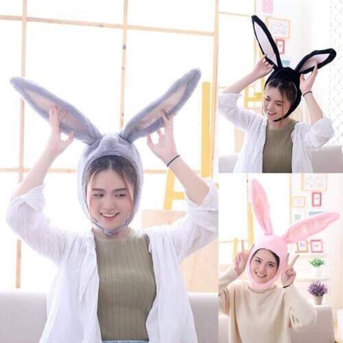 Cute Girls Hat Plush Rabbit Bunny Ears Hat Earflap Cap Head Warmer Photo Supplies Hat with earflaps bunny hat Headgear Hats