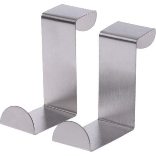 Stainless Steel Over Door Hook Kitchen Cupboard Drawer Cabinet Clothes Holder Organizer