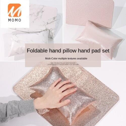 New Marbling Blooming High-End Manicure Hand Pillow Hand Cushion Suit Pu Can Be Wash Folded Japanese Style