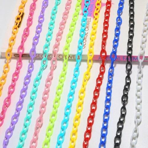 Plastic Chain Acrylic Chains Links Mini for DIY Glasses Masks Lanyard Belt Bag Strap Choker Necklace Home Decoration 4Pcs 40cm
