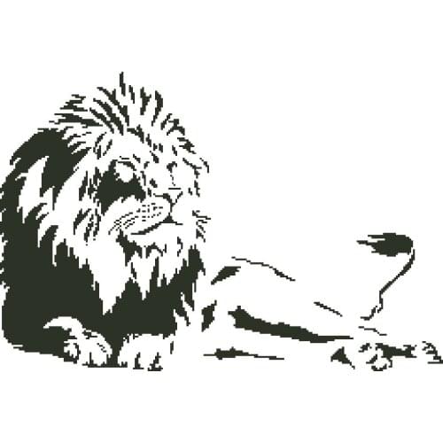 Lion cross stitch package simple animal 18ct 14ct 11ct white fabric cotton silk thread embroidery DIY handmade needlework