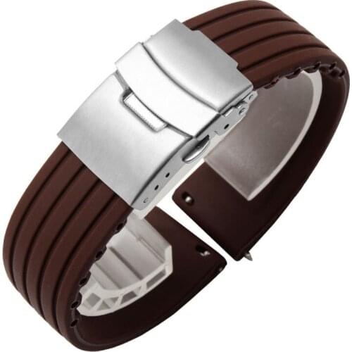 Watch Accessories Band for Mido Breitling CITIZEN Orient Series Silicone Strap 16 17 18 19 20 21 22 23 24MM Belt Flat Mouth
