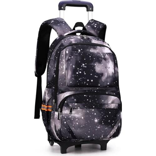 Boys Rolling Backpacks Kids' Luggage Wheeled Bags Kids Trolley School Bags Fashion Printed Durable Bookbag with 2 Wheels