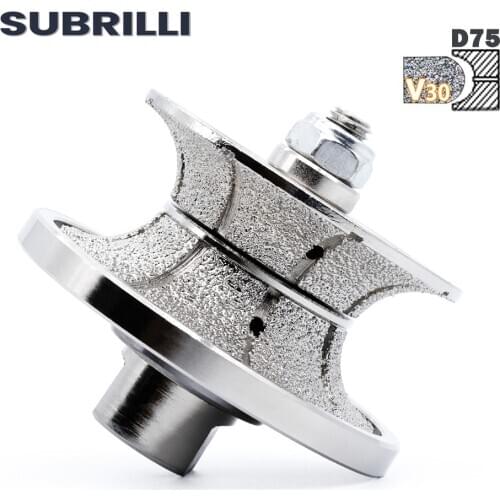 SUBRILLI Hand Profile Wheel V30 Shape Router Bit Diamond Vaccum Brazed Grinding Wheel For Stone Granite Marble Edge