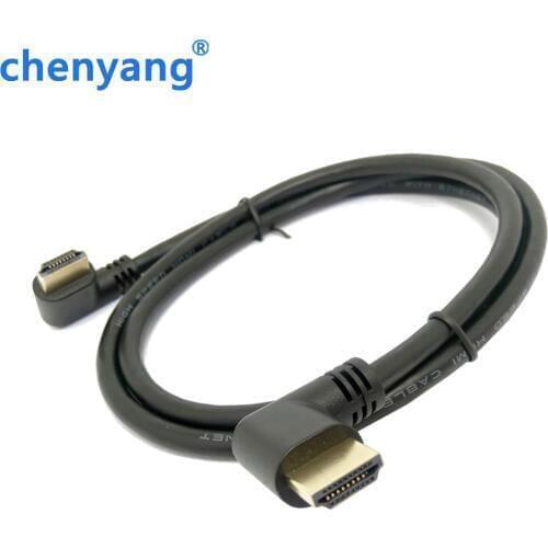 HDMI- compatible 2.0 4K 3D Dual 90 Degree Left Angled HDMI Male to Right Angled HDMI Male HDTV Cable for DVD PS3 PC