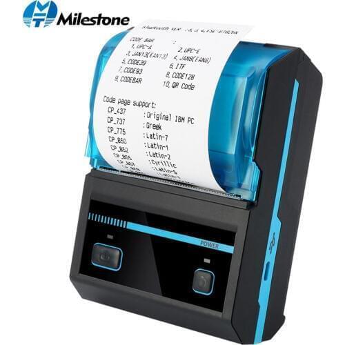 Milestone Thermal Receipt Printer 58mm Mini Wireless Bluetooth Printer Portable Printer MHT-P5801 Android IOS POS computer light