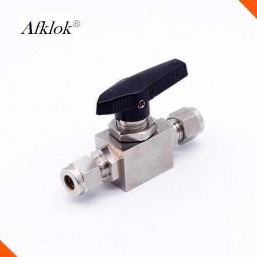 High Pressure 1/8" 3mm 316 Stainless Steel Comp. x Comp. Mini Ball Valve Manual Handle 3000PSI