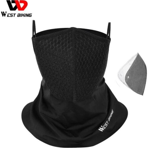WEST BIKING Summer Sports Scarf With Activated Carbon Filter Anti Pollution Anti-UV Breathable Running Bandana Cycling Headwear