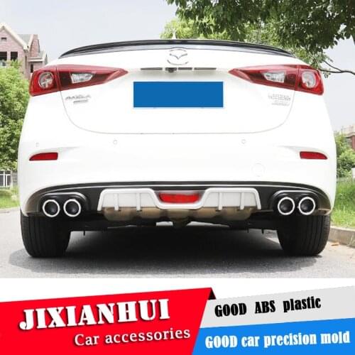 For Mazda 3 Axela Body kit spoiler 2017-2019 For Axela ABS Rear lip rear spoiler front Bumper Diffuser Bumpers Protector
